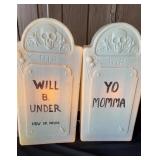 Twin Tombstones Signed by Don Featherstone