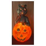 Black Cat on Pumpkin Blow Mold