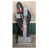 Life-Size Grim Reaper with Tombstone