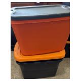 Sterilite 18 Gal. Orange and Black Totes w Lids