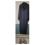 Hooded Black Ghoul Costume with Rubber Gloves