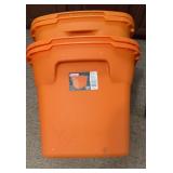 Sterilite 18Gal. Orange Tote w Lids