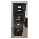 Black Metal 4-Drawer Filing Cabinet