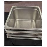 Five Small Stainless Steel Pans