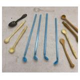 Vtg Glass Soda & Condiment Spoons