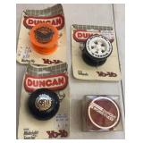 Vtg Duncan Yo-Yos in original packaging