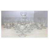 Vtg Fostoria Crystal Contour (11) Coupe & (10)