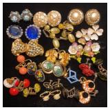 Vintage pairs of clip on earrings