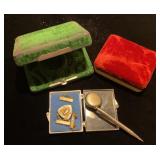Antique boxes & service pin