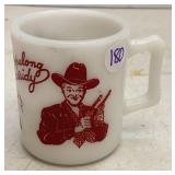 Vtg Hopalong Cassidy Milk Glass Mug