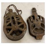 Antique Metal Pulleys