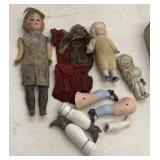 Antique Wood & Porcelain Dolls & Doll Parts