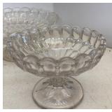 Antique EAPG Thumbprint Pedestal Bowls