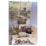 Vtg Avon Bottles & Train Prints