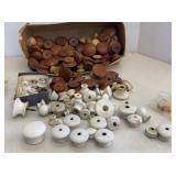 Antique Porcelain & Wooden Shaker style pulls
