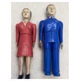 Pair of Vtg Renwal Jointed Plastic Dollhouse