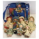 Vtg Holly Hobbie Dolls & Tote by Knickerbocker