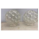 Vtg Light Fixture Glass Globes (7in dia)