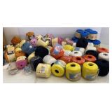 Large Lot of Cro-Sheen & Other Yarn