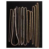 Gold tone chains of various lengths