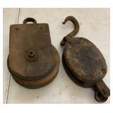 Antique Wood Case Pulleys