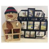 Family Collage Photo Frame & Snowman Decor