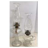 Antique Clear Glass Oil Lamps