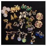 Rhinestone clip earrings