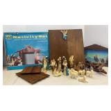 Vtg Nativity Scene (plastic 5in figures)
