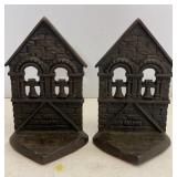 Vtg Cast Iron The Belfry Door Stop/Bookends