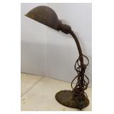 Antique Cast Iron Base clam Shell Desk Lamp