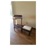 Antique stool and stand