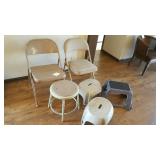 Folding chairs and step stools