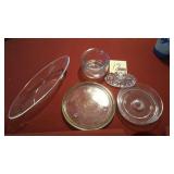 5 misc glass jars, bowls, etc.