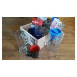 Box of drinking cups and glasses