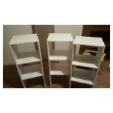 3 sets of stacking cube shelves