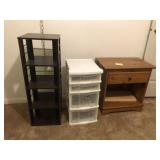 End table, storage tower, & Atlantic spinning