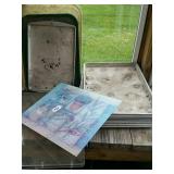 Baking sheets, serving trays, cutting board