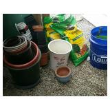 Garden pots, garden soil, planters