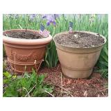 Large plastic flower pots, do not match