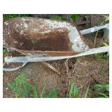 Primitive steel wheeled wheelbarrow