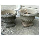 Pair of cement planters