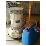 Dyna-Glo kerosene heater with kerosene jug and