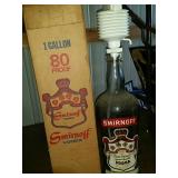 1 gallon 80 proof Smirnoff vodka bottle with box.