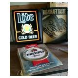 Miller Genuine Draft light-up sign, light cold