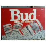 Budweiser metal sign 36 in by 26 in; Budweiser