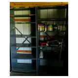 2 metal shelving units measuring 7 ft tall 3 ft