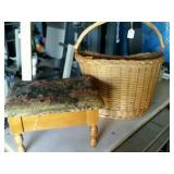 Wooden padded topped step stool that opens, large