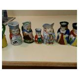 Occupied Japan women and men miniature toby mugs
