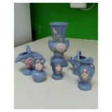 Occupied Japan set of blue miniature basis,